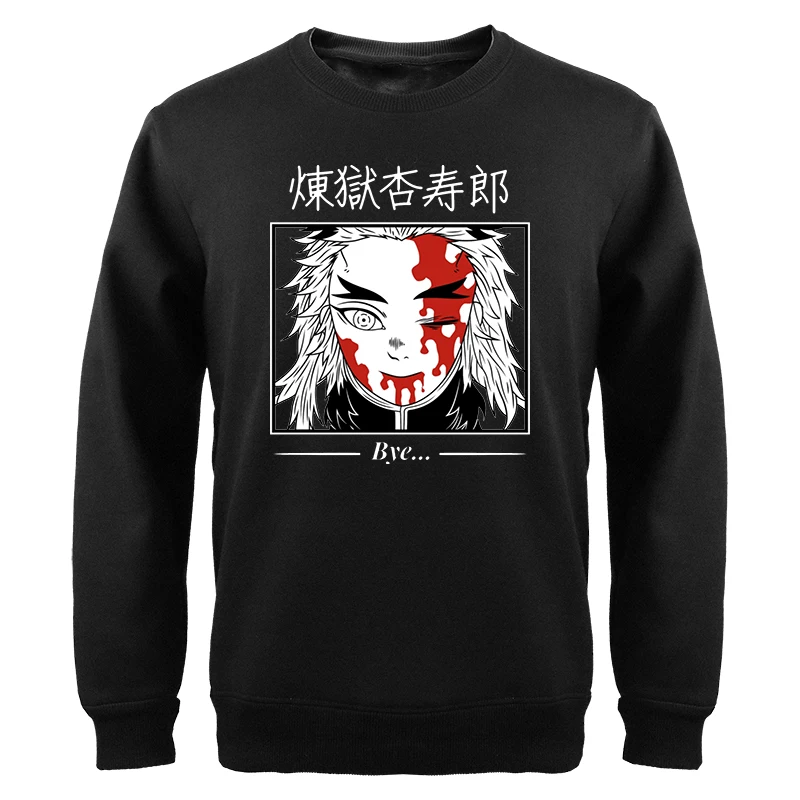 

Kimetsu Japan Anime Sweatshirts Hoody Demon Slayer Men Rengoku Graphic Hoodies Fleece Hip Hop Fashion Moletom Streetwear