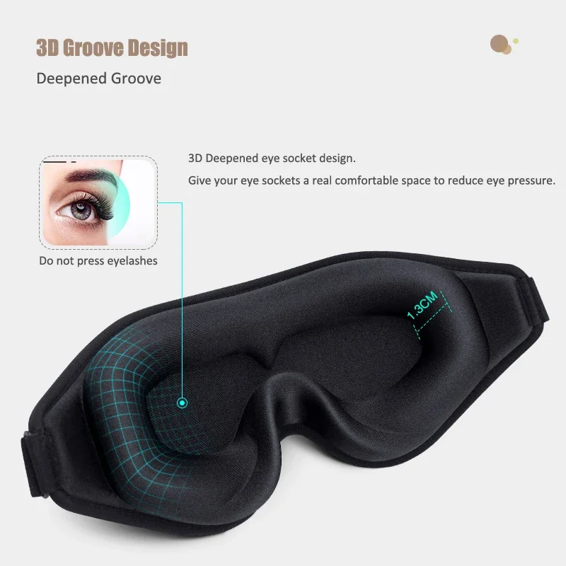 3D маска для сна нашивка глаз из пены с эффектом памяти лица помощи во время