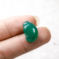 natural green chalcedony hand carved small foot pendant fashion boutique jewelry men and women agate necklace gift accessories