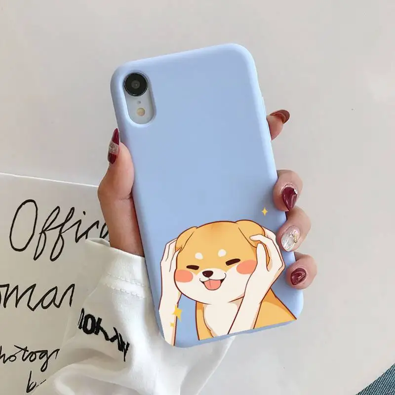 TOPLBPCS чехол для телефона с собакой Шиба-ину мягкий однотонный iphone 11 12 13 mini pro max 7 8 plus