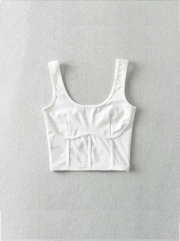 Женский корсет-майка с сетчатыми вставками