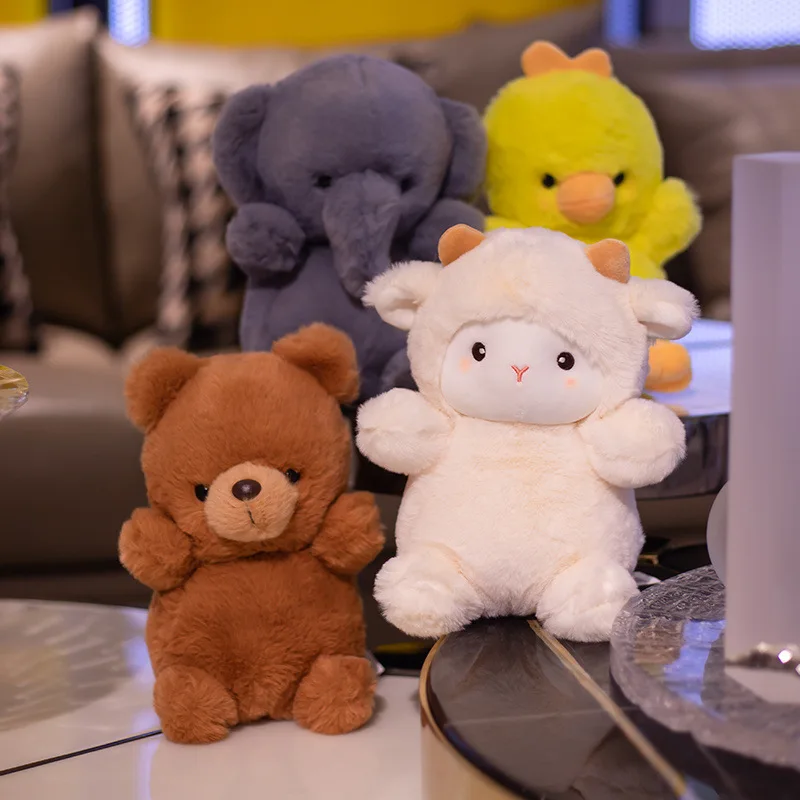 Милые пушистые плюшевые игрушки розовая свинка ягненок мягкие Мультяшные