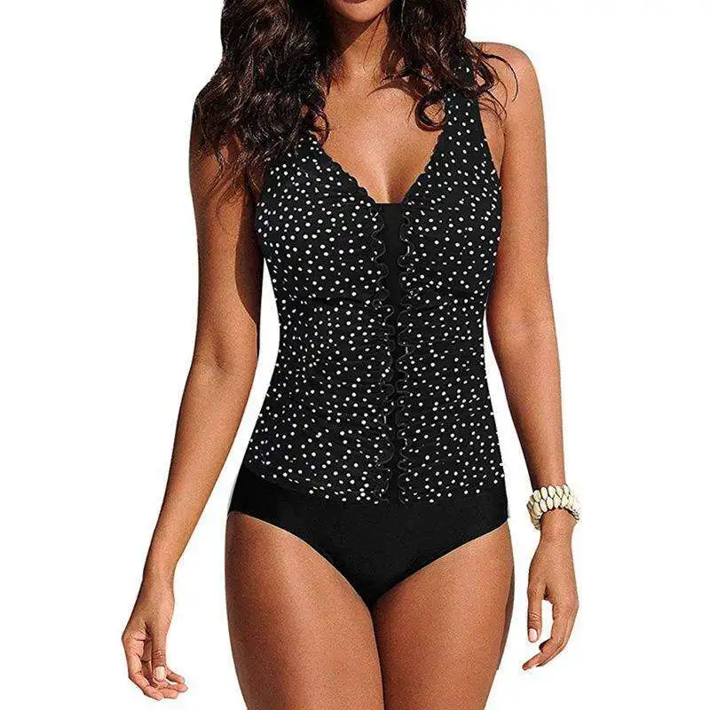 

Small Flounce Sexy Swimsuit One Piece Womens Printed Curling
