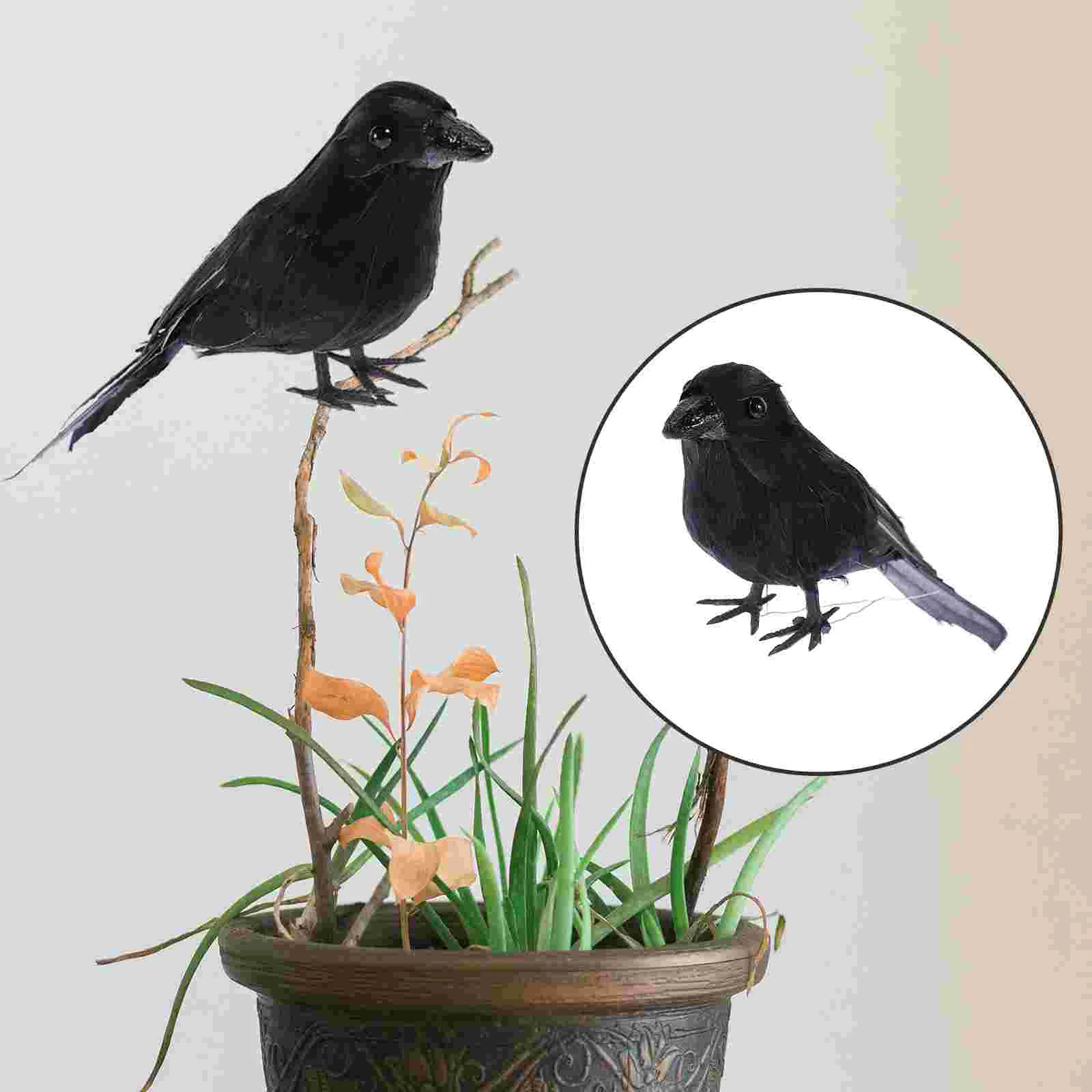 

Simulated Crow Figurines Realistic Crow Ornament for Home Party Mall Decoration