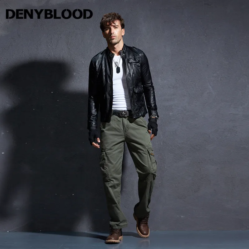 Denyblood Jeans 2022 Autumn Winter Mens Chinos Pants Army Green Khaki Cargo Pants 382