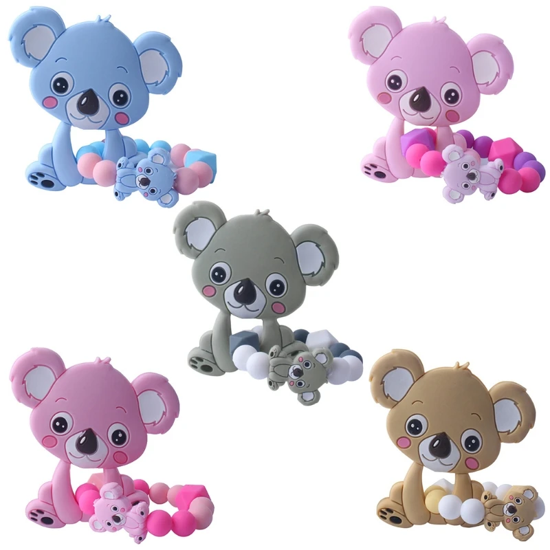 

Koala Shape Cartoon Infant Silicone Teether Rodent BPA Food Free Silicone Teeth Nursing Pacifier Clip Silicone Toys