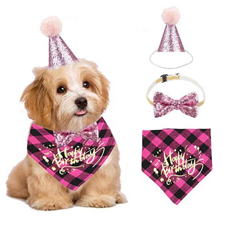 

Pet Products gifts for dogs hats bow ties headscarves pets birthday party photoshoot happy birthday dog accessories