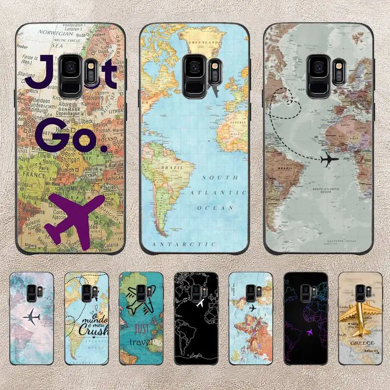 

Airplane Flying Map Phone Case For Samsung Galaxy Plus S9 S20Plus S20ULTRA S10lite S225G S10 Note20ultra Case