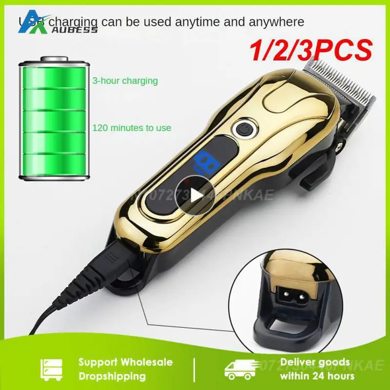 

1/2/3PCS Kemei hair clipper professional hair Trimmer in Hair clippers for men electric trimmers LCD Display machine barber Hair