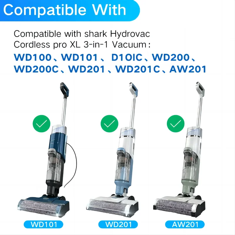 Фото 2 рулона щетки + 4 сменных фильтра из пеноматериала для Shark HydroVac/Cordless Pro 3in1, вакуумная швабра, анти-замена детали # WDB1F2 №3