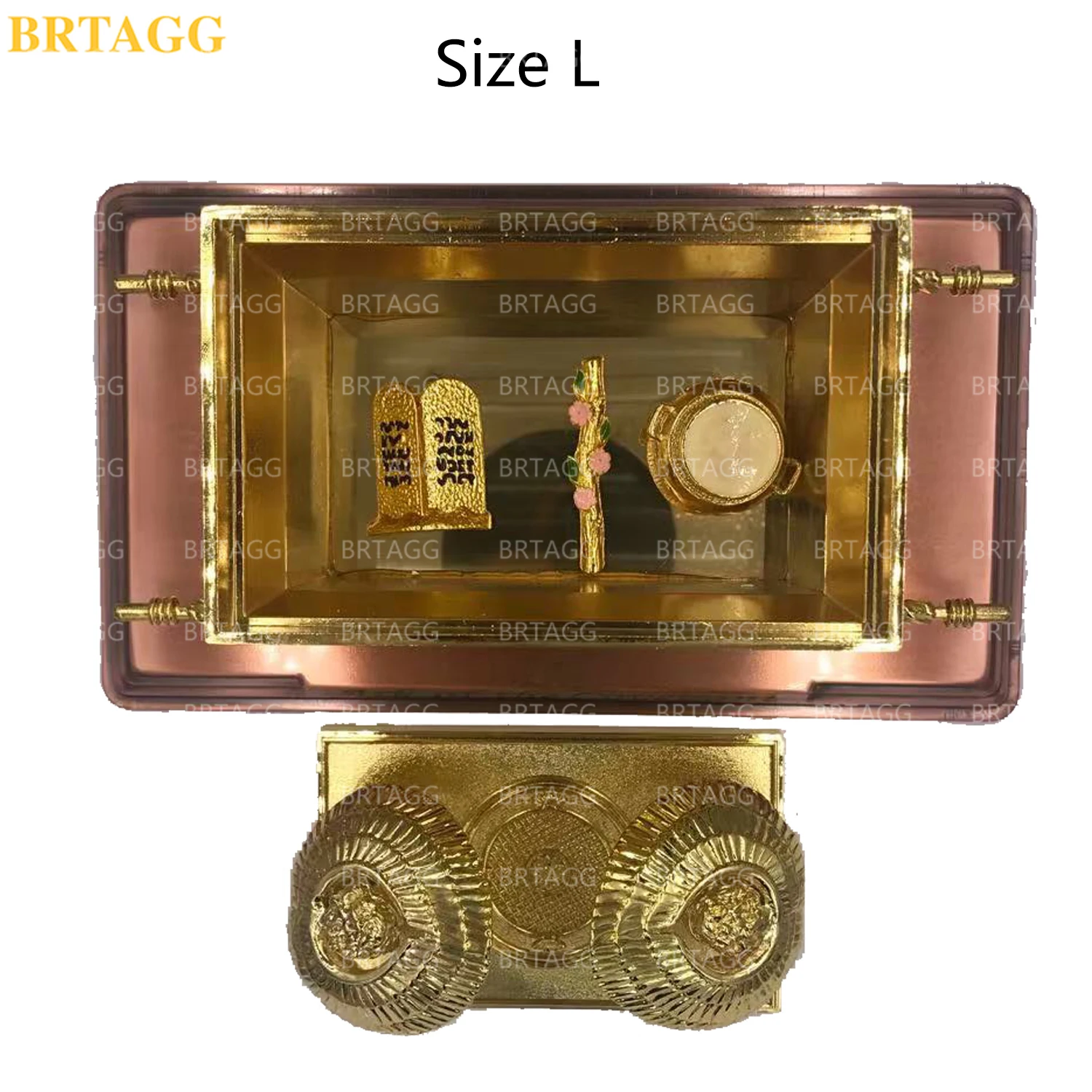 Скидка BRTAGG Копия статуи Ковчега Завета включает в себя содержимое - Жезл Аарона / Сосуд маны / Десять командных камней (S,M,L)