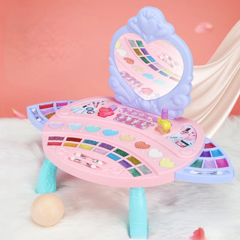 

Children's Makeup Princess Dresser Toy Girl Cosmetics Set, Full Set, Non-toxic, Family Friendly, 6-12 Years Old