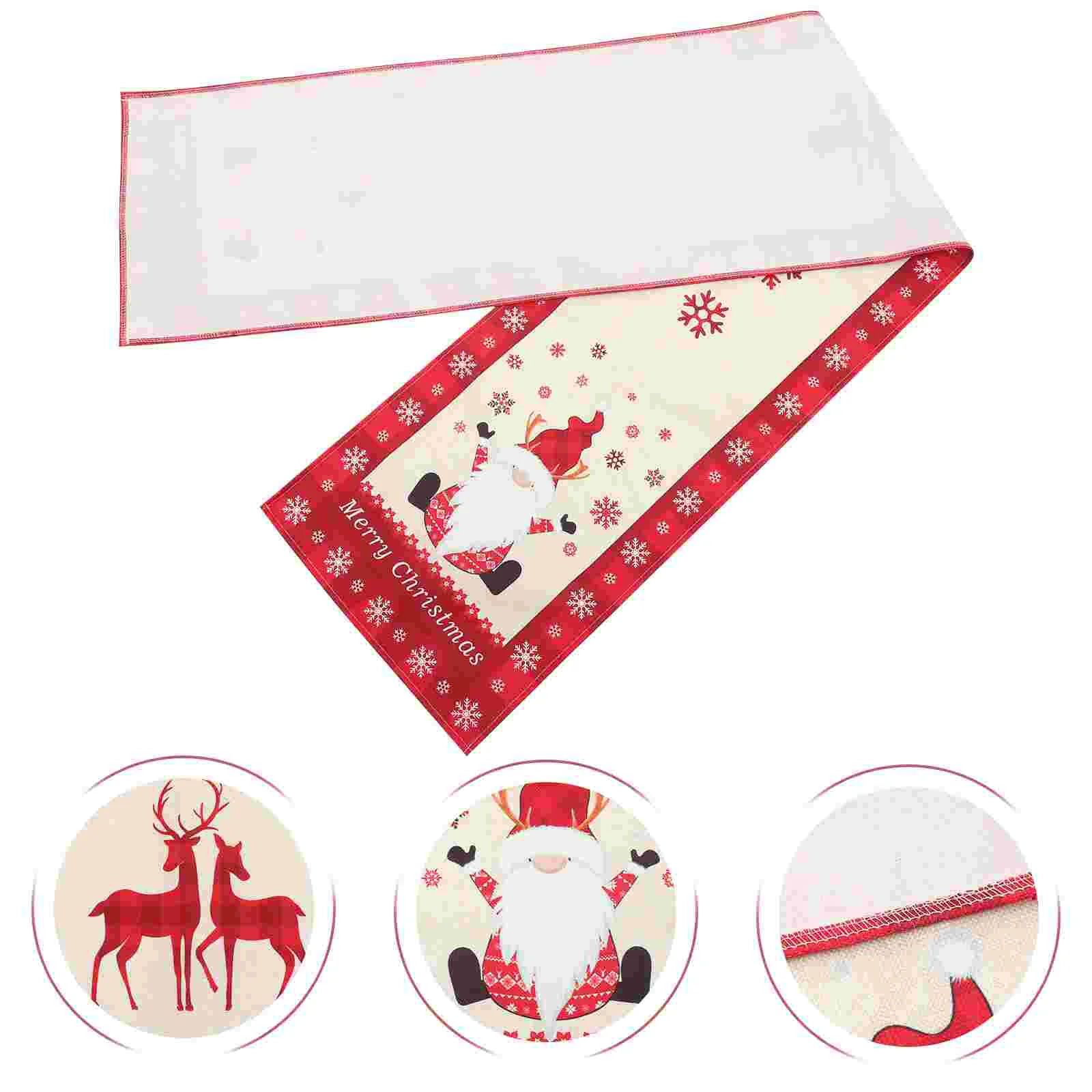 

Table Runner Christmas Runnersinchessnowman Holiday Festive Tablecloth Cover Party Plaid Gnome Buffalo Reindeer Toppers