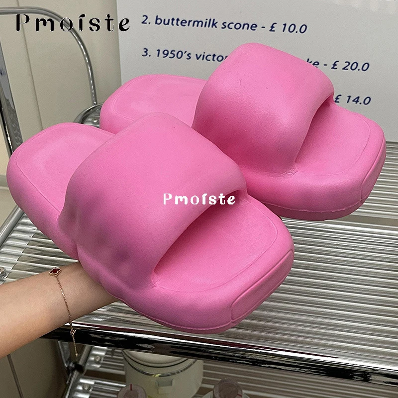 Platform Women's Slippers for Home Bread Soft Summer Shoes Outdoor Comfortable 2023 EVA Slipper Candy Color Designer Slides