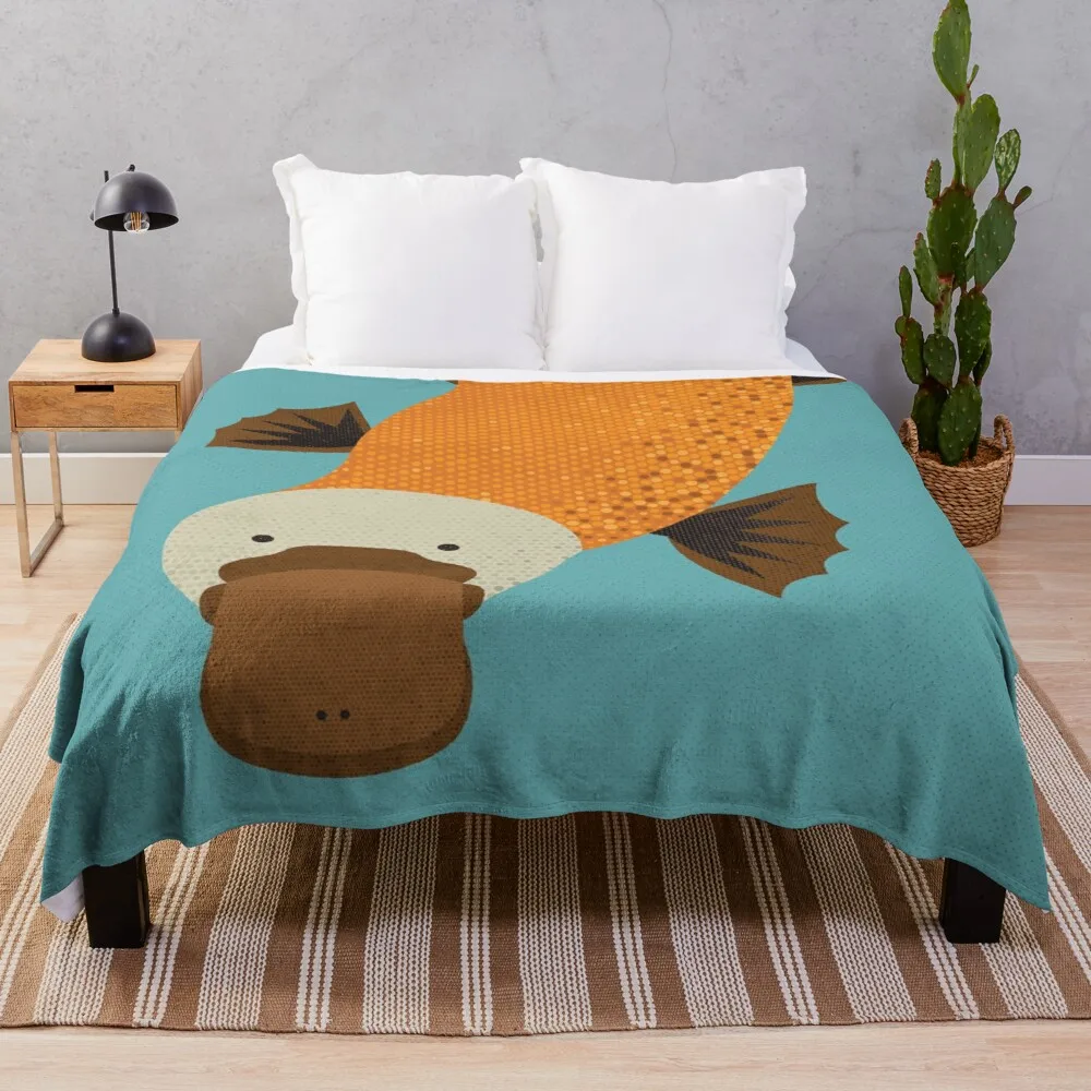 

Whimsy Platypus Throw Blanket Sofa Blanket Knitted Blanket Fluffy Blanket