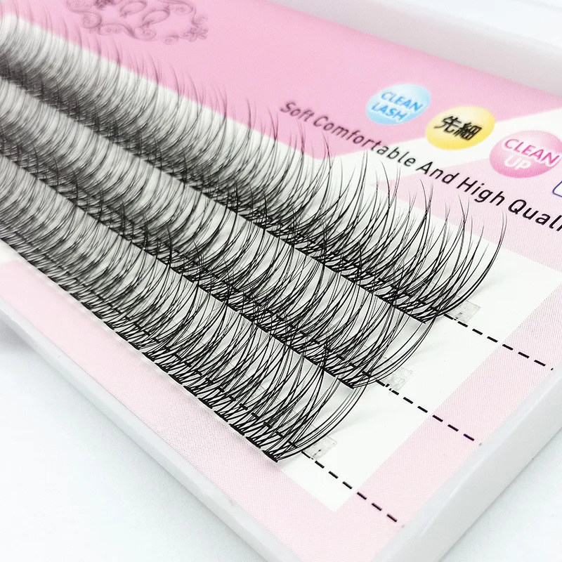 

1box/120 Boundle Fishtail False Lashes Extension Natural Long Individual Eyelashes 8-14mm Short Premade Fan False Mink Eyelash