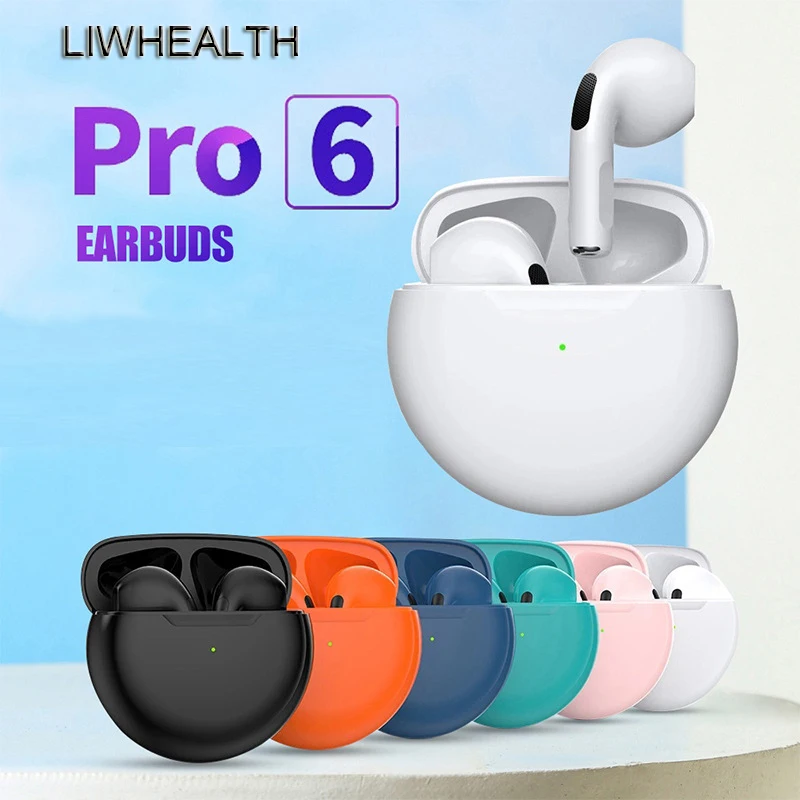 

Liwhealth Wireless Bluetooth Headset PRO 6 TWS Earphone Audifonos Bluetooth Inalambrico Earbud Headphone For Xiaomi Apple Huawei