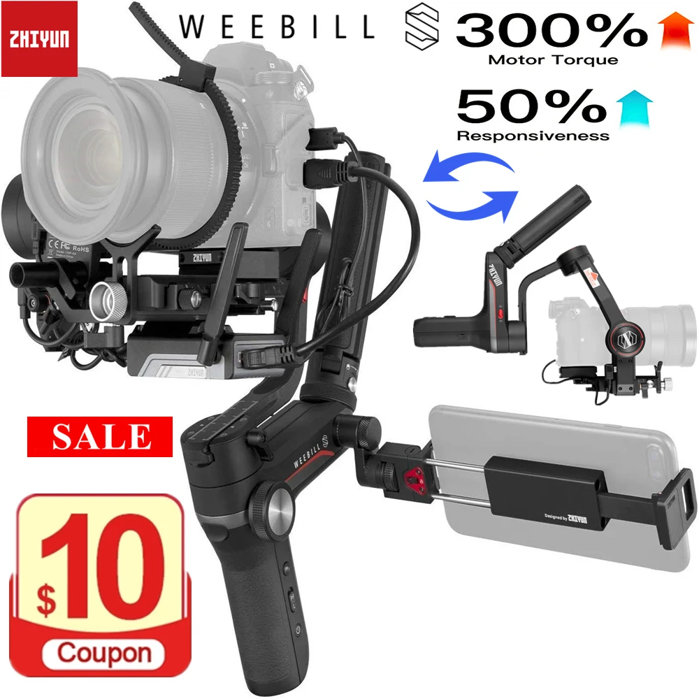 

Портативный 3-осевой карданный стабилизатор Zhiyun Weebill S с OLED-дисплеем для беззеркальной камеры Canon EOS R A7M3 Z6 S1
