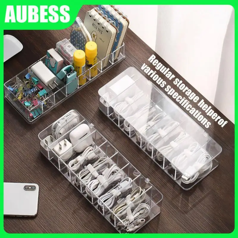 

Transparent Storage Box Hub Dustproof Material Charging Cable Power Cord Buckle 8 Cells Phone Accessories Portable Sorting Box