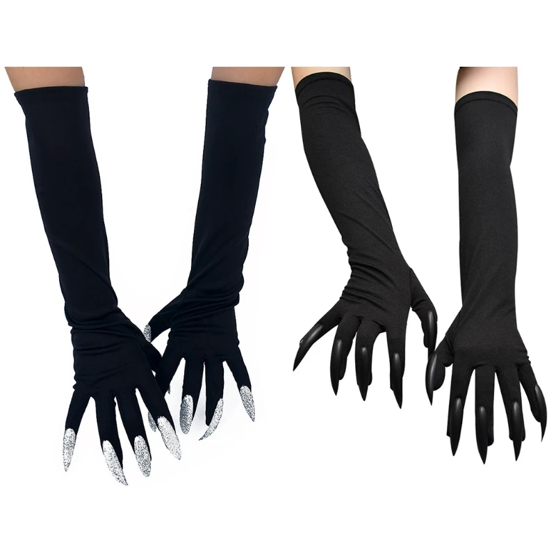 

Ghost Claws Gloves Halloween Long glove with Scary Sharp Nails cosplay Devil demon paw