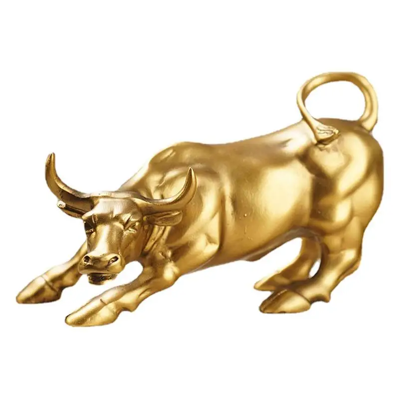 

Wall Street Bull Statue Resin Fortune Bull Desk Statue Stock Market Gifts For Office Workers Lucky Feng Shui Decor For Office