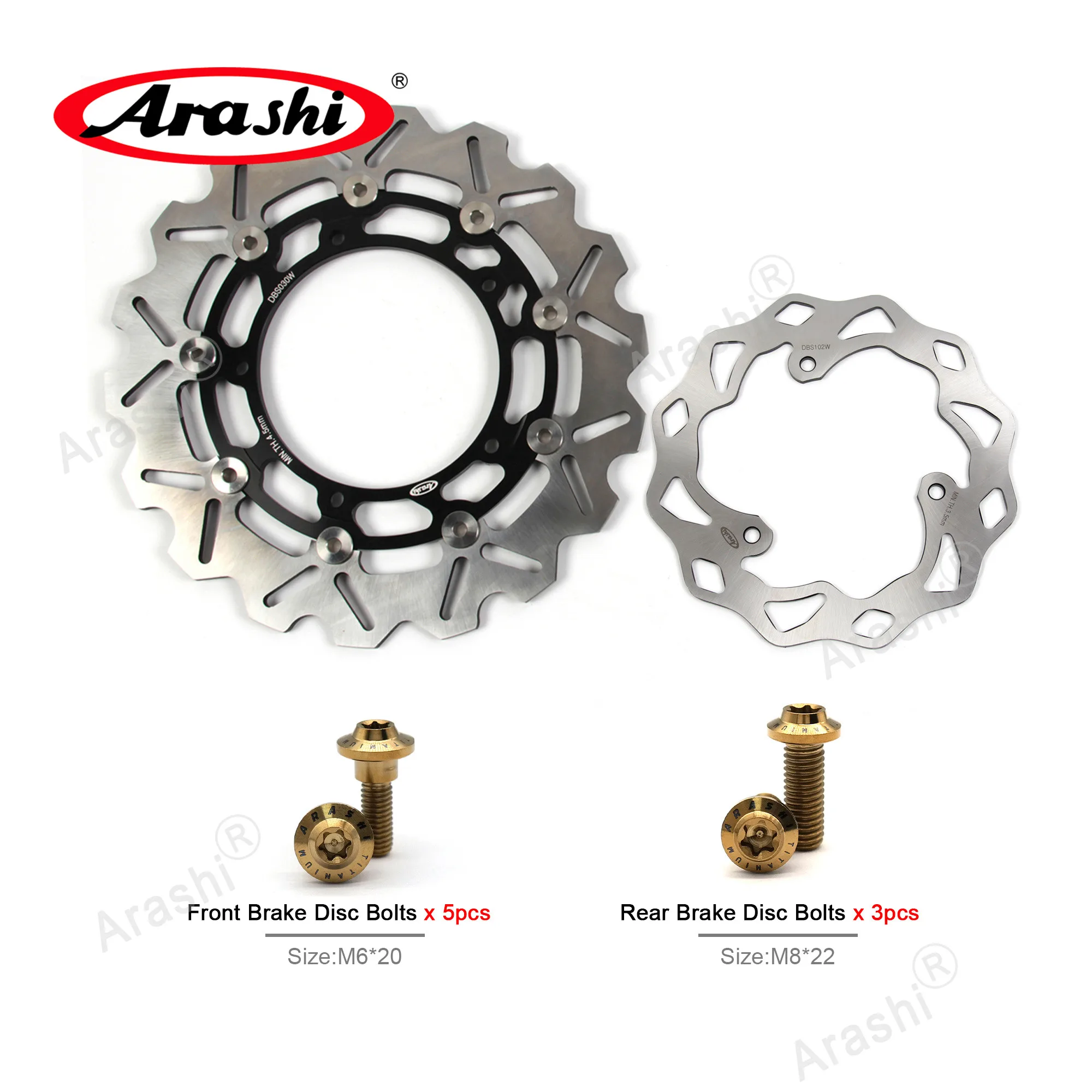 Комплект передних и задних тормозных дисков Arashi для YAMAHA FZ03 FZ-03 320 ABS 2016 2017 2018 2019 2020