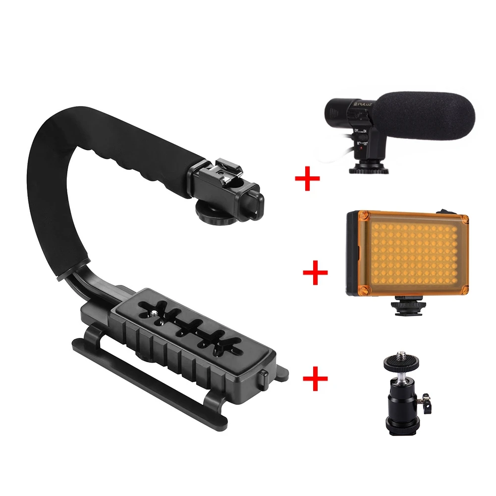 

Ручной Стабилизатор PULUZ для DSLR-камер, профессиональная ручка для стабилизации экшн-съемки с-образной формы, подходит для смартфонов Canon, Nikon