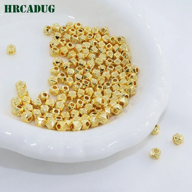 New 18K Gold Plated Brass Small Spacer Beads Subsidiary Materials DIY Accessories For Jewelry Separating Bead To Make Bracelets