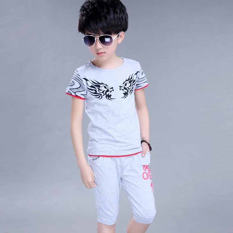 Футболка с коротким рукавом и шорты для мальчиков 5-12 лет |