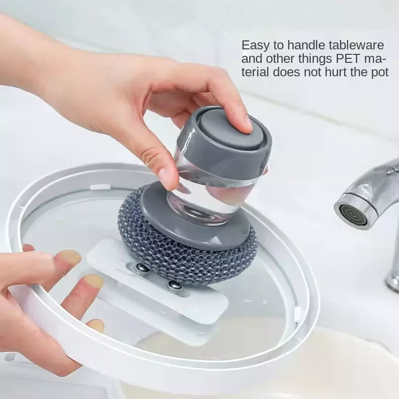 

Automatic Liquid Pot Washing Brushes Push-Type Dishwashing Brush Cleaning Brush Household Cleaning Tools Kitchen Accessories