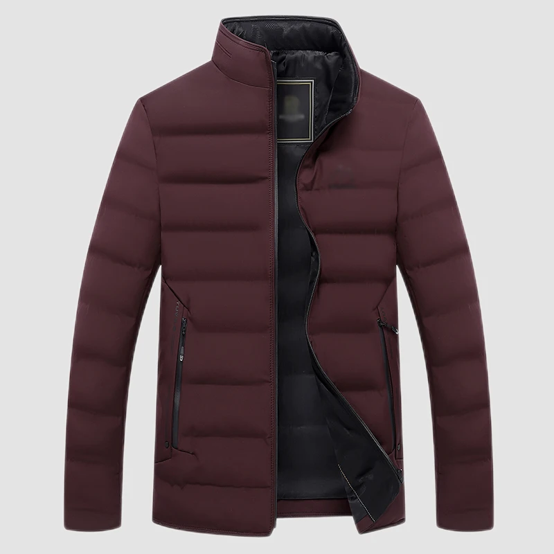 Men Black Navy Blue Red Gray Puffer Coats Winter Thermal Thick Basic Jackets Male Plain Color Lightweight Warm Puff Outerwear