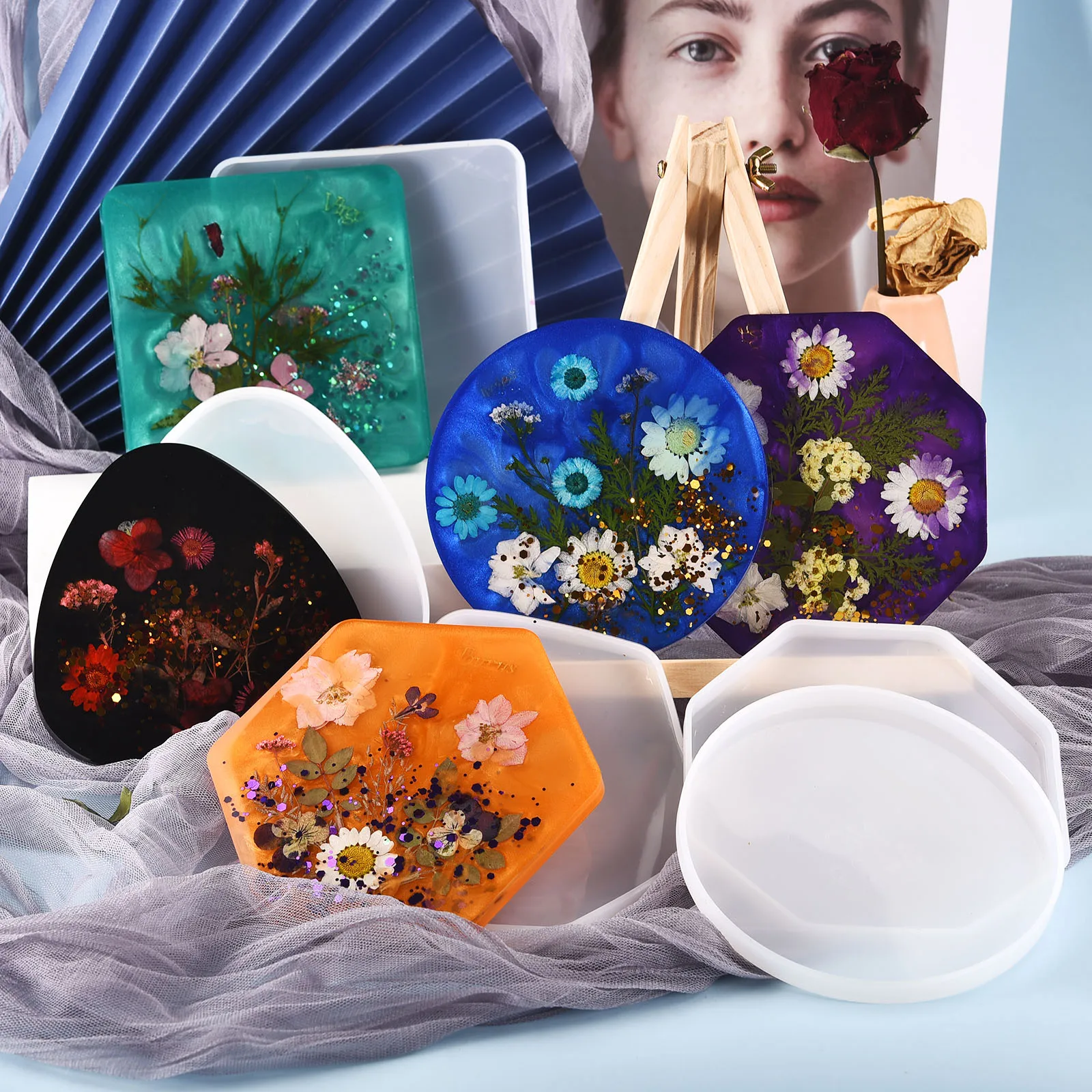 

Geometric Cuboid Cube Resin Mold Crystal Epoxy Silicone Mold Decorative Plate DIY Jewelry Boxes Candle Mold Making Casting Tools