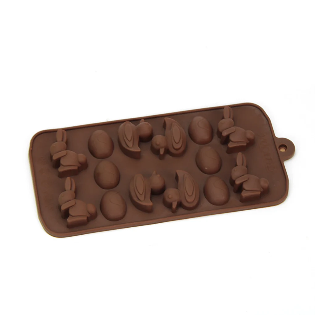 

Silicone Mold 12 Cavity Easter Egg Animal Shape Chocolate Mould DIY Fondant Jelly Ice Cube Bakeware