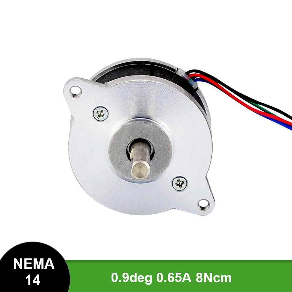 

0.9deg Round Nema 14 Stepper Motor 8Ncm/11.33oz.in Bipolar 0.65A 36x19.5mm 4-wires
