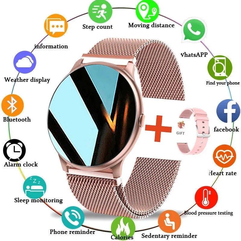 

2021 Fashion Smart Watch Ladies Heart Rate Blood Pressure Multifunctional Sport Watch Men Woman Waterproof Smartwatch Women