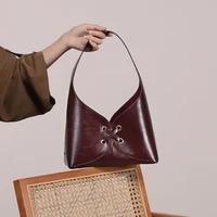 fashion design women hobos shoulder bags solid color ladies pu leather underarm bag female vintage clutch purse handbags tote
