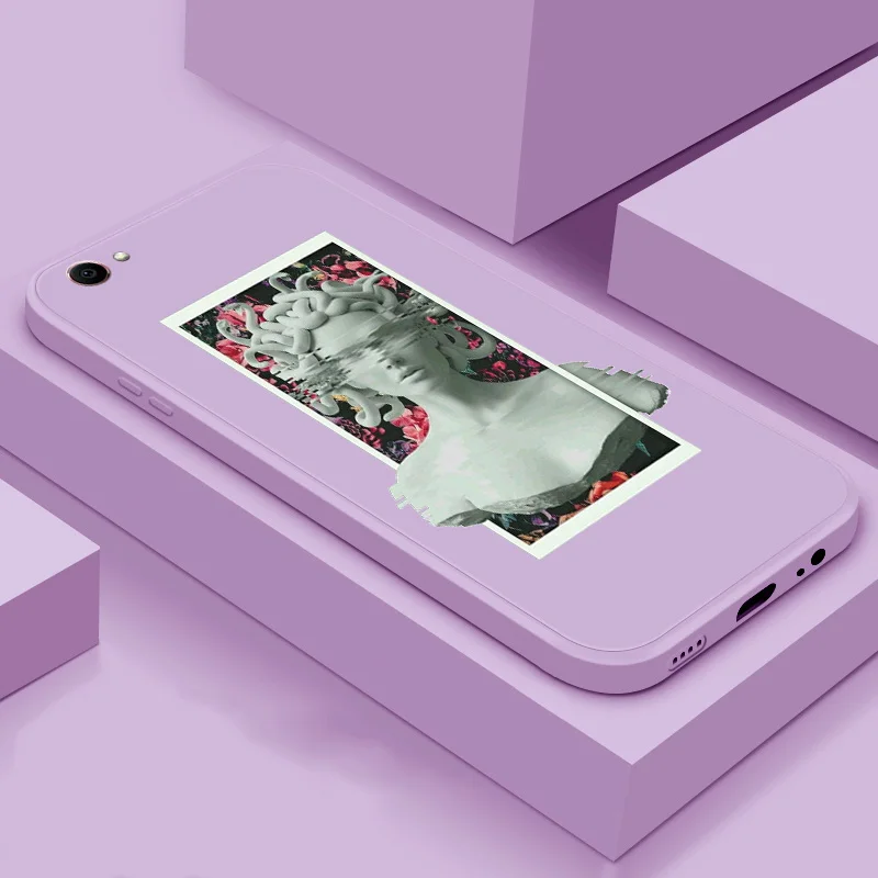 

Case For Vivo Y70s Y85 Y91 Y93 Y97 soft case TPU silicone case Straight Edge Liquid Sculpturing Figure Case