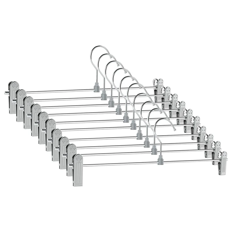 

Bestpant Hangers,Skirt Hangers With Clips Space Saving,Adjustable Clips Hangers Clothes Hangers For Pants