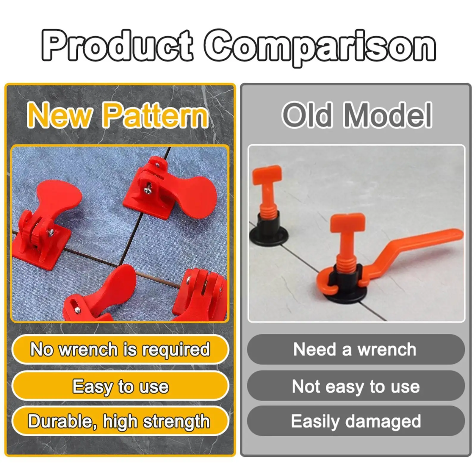 

50pcs Tile Leveler Adjuster Floor Tile Tool Positioning Artifacts Leveler Locator Spacers Construction Tool For Tile W5x6