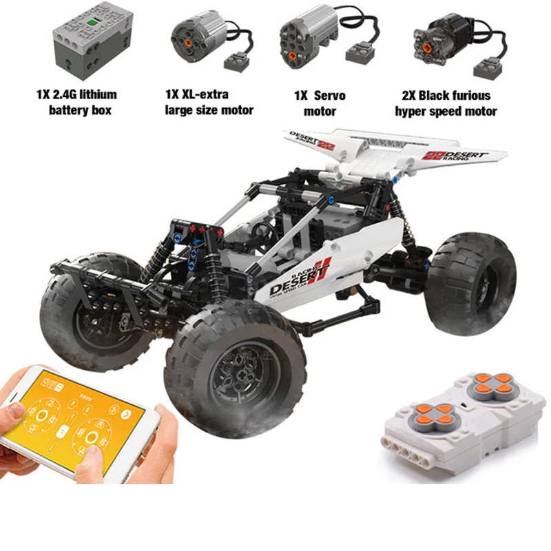 

High-Tech Desert Off-road Racer APP Remote control speed champion technical Car Model Building Blocks Kids Toys Birthday gifts