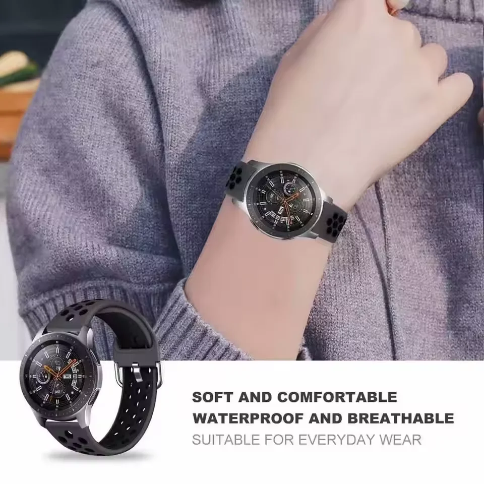 Фото Силиконовый ремешок 20/22 мм для Huawei Watch 5 GT 4/5/5 Pro 46 мм, сменный браслет Samsung watch 7 6 5 4 44/40 мм, ремешок Amazfit active 2 №5