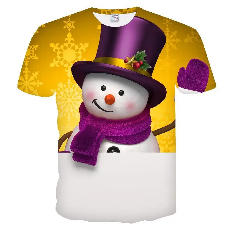 

New year Fashion Trend Christmas Graphic Funny Men T-shirts Casual 3D Print Hip Hop Harajuku Personality Round Neck Short Sleeve