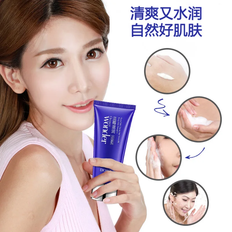 

BIOAQUA Blueberry Facial Cleanser Plant Extract Rich Foaming Facial Cleansing Moisturizing Oil Control Face Skin Care