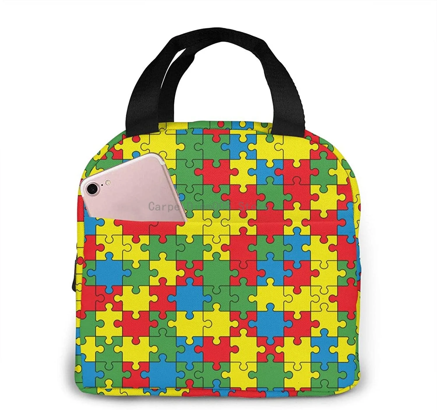 

Lunch bag Colorful Jigsaw Puzzles Portable Insulated Lunch Bag