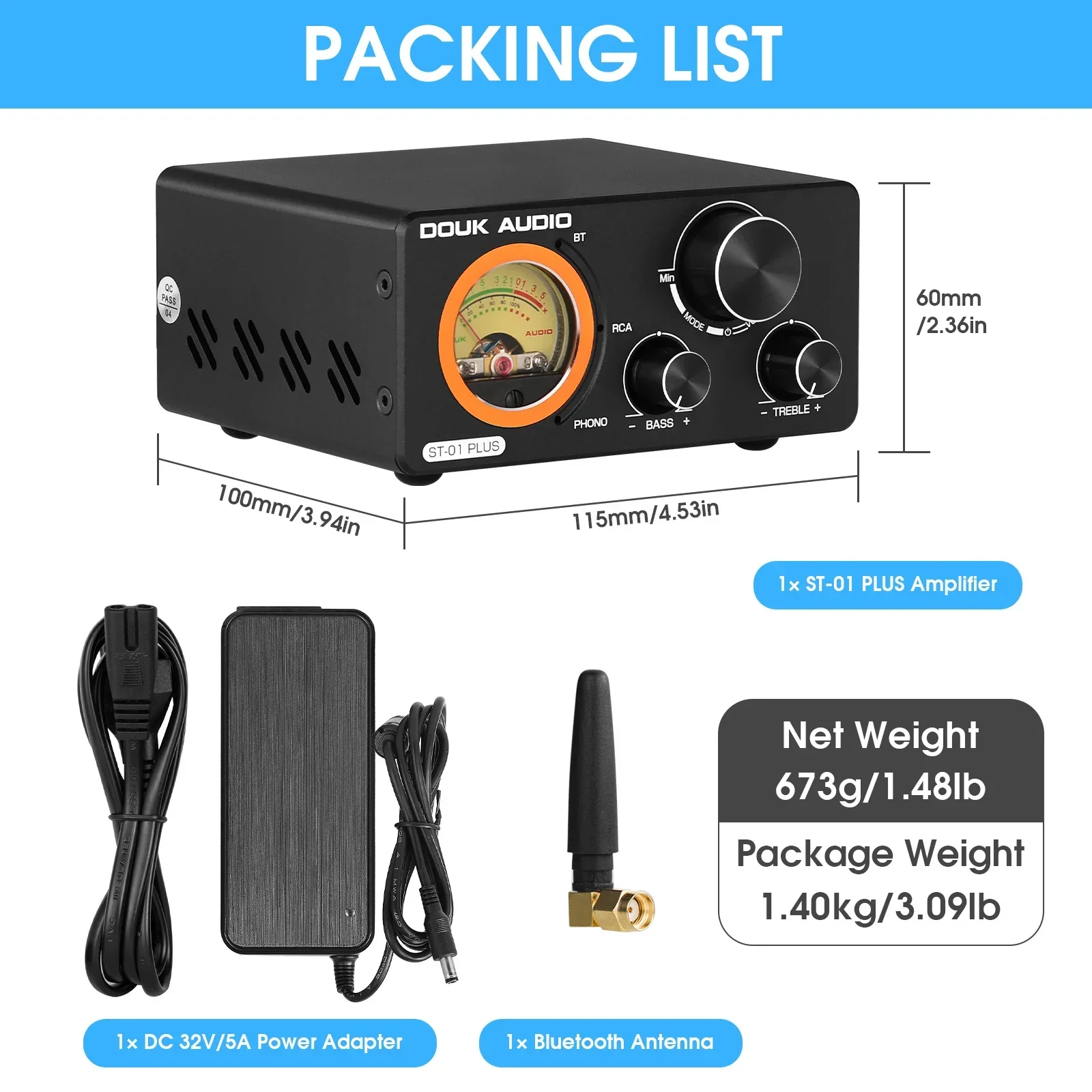 Цифровой усилитель VU Meter поворотный стол