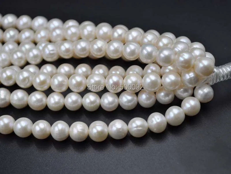 

Natural 8-9mm near round white freshwater pearl wholesale