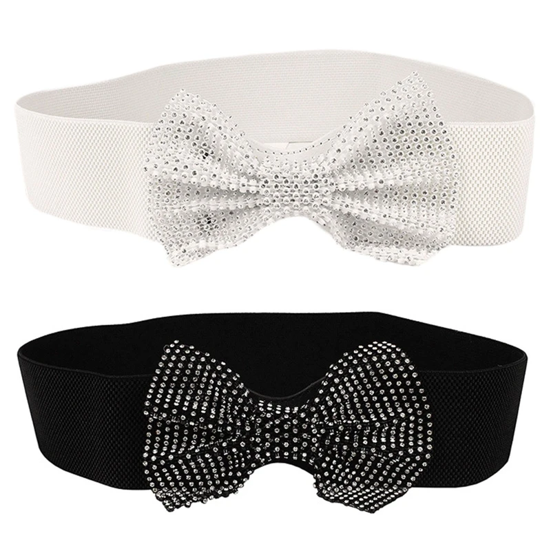 

Shaping Girdle Elastic Corset Bow Rhinestone Belt Waist Cincher Belt For Dress