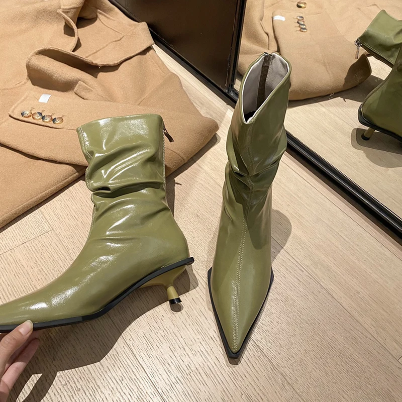 ZOOKERLIN/Новые осенние женские ботильоны модная женская обувь с острым носком
