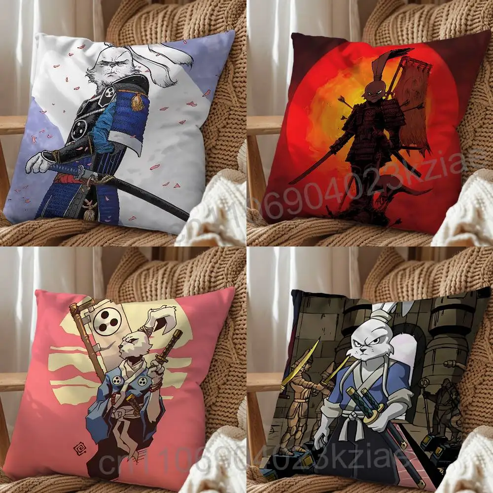 Фото Наволочка Miyamoto Usagi Usagi Yojimbo для дивана, гостиной, спальни, подушка-спинка, квадратная подушка для сна, декоративная подушка №1