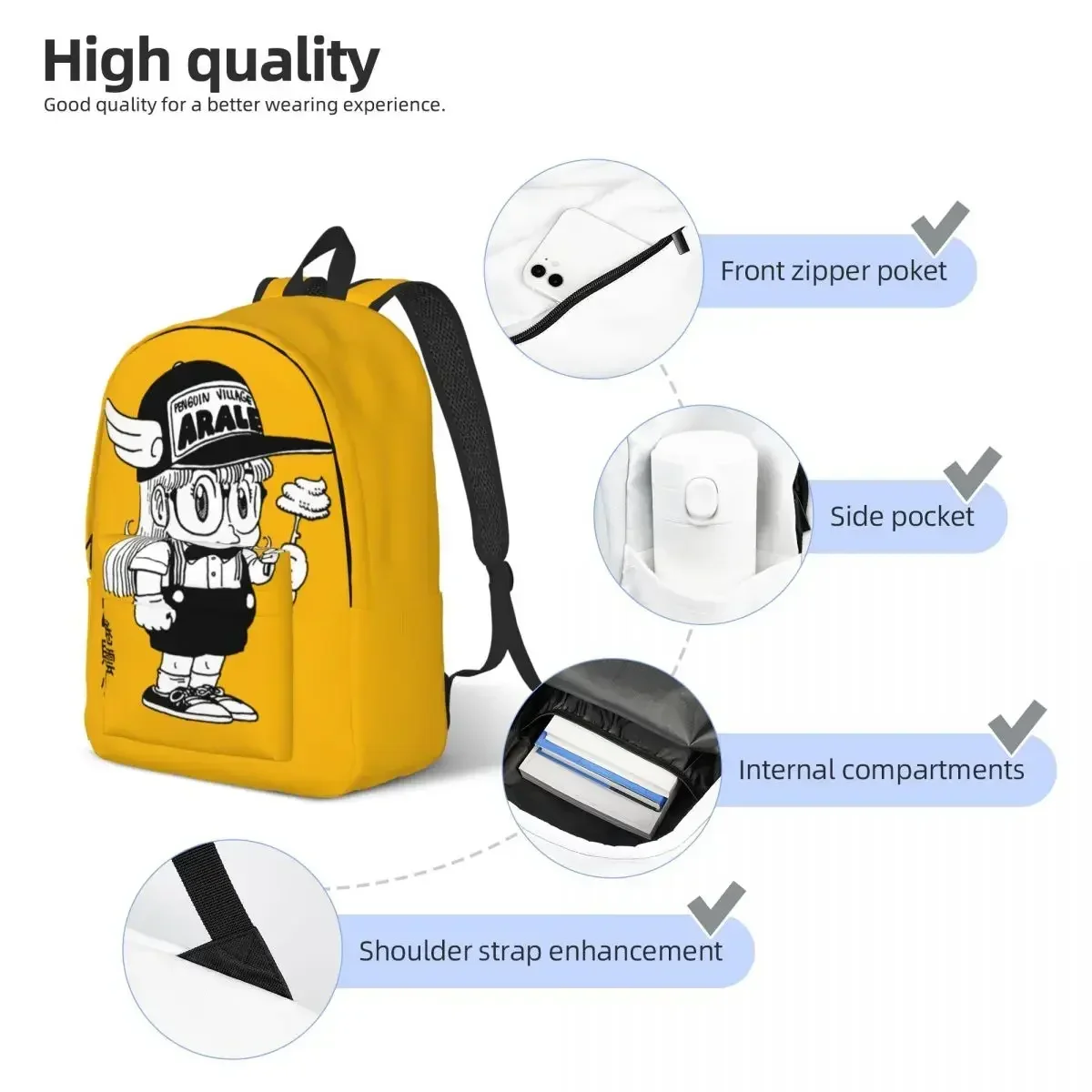 Arale Norimaki робот аниме холщовый рюкзак для женщин и мужчин водостойкий школьный